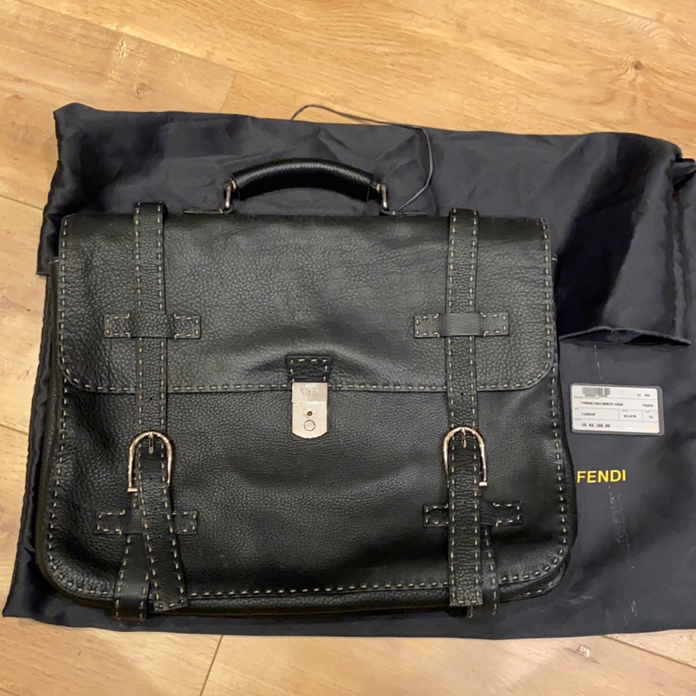 Fendi leather briefcase